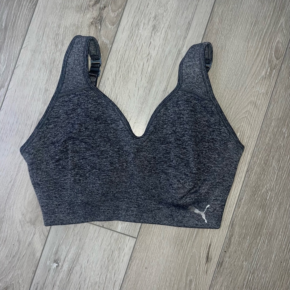 Puma Women's Seamless Sports Bra - Dark Heather Gray